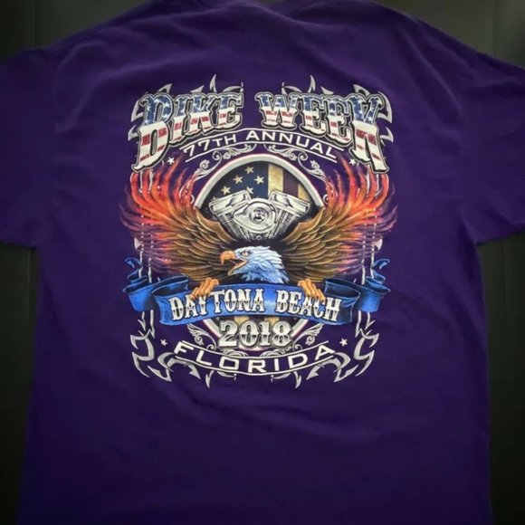 daytona Other - Daytona Beach Florida Bike Week 2018 77th Annual Purple T Shirt Men's XL purple